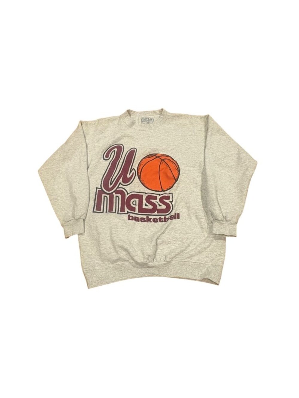 Vintage 90s UMass Minutemen Basketball Crewneck Sweatshirt Men's XL Made in USA